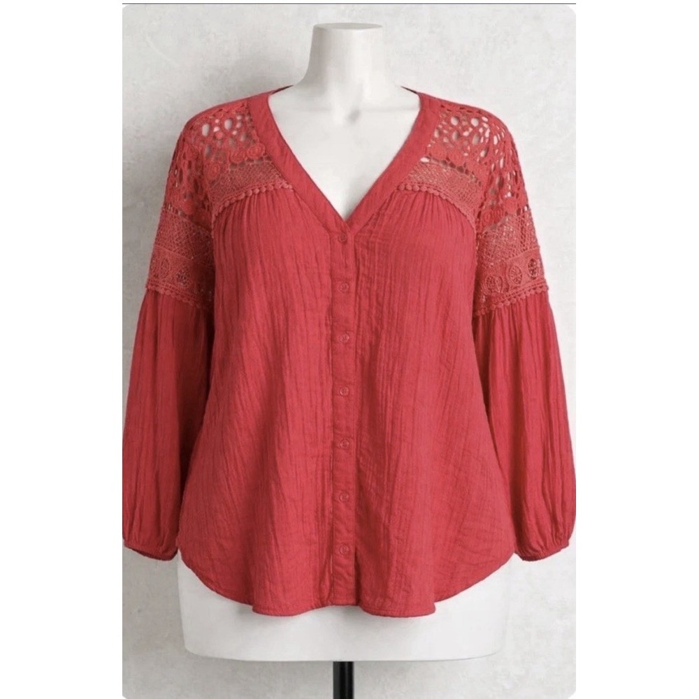 New Size 24 Lane Bryant Essential Flair Cotton Top #803*12 – Jft